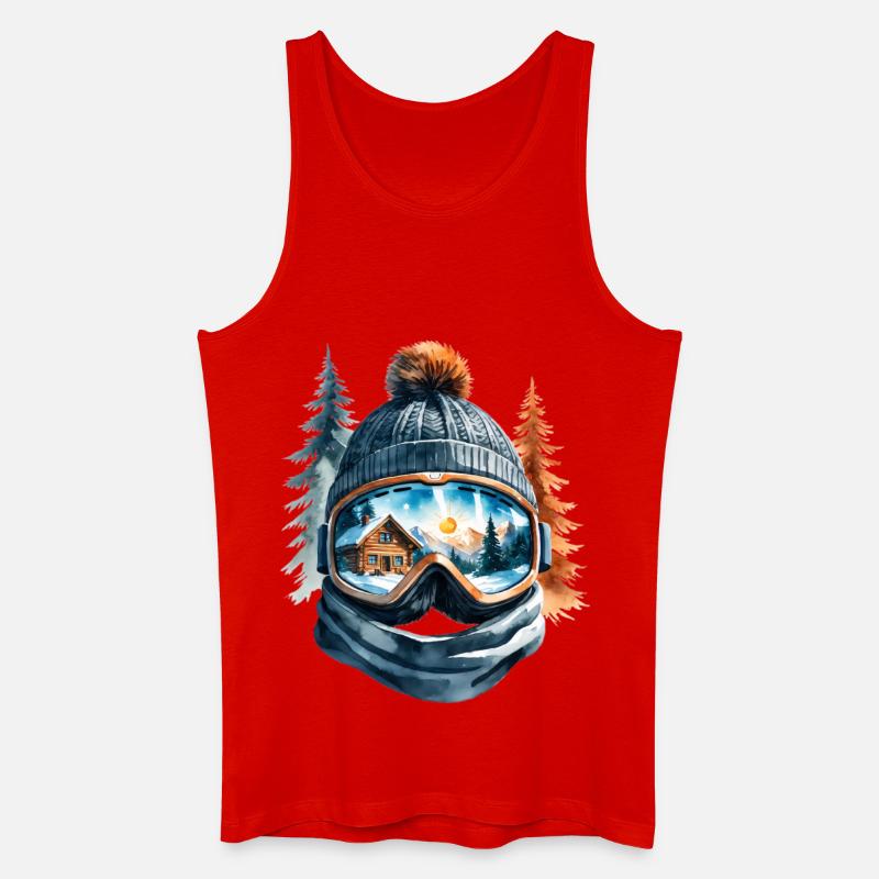 Winter Landscape Reflection Goggles - Men’s Organic Tank Top - red