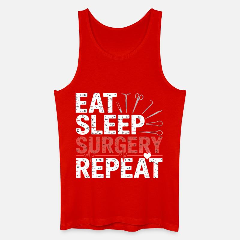 Eat Sleep Surgery Repeat - Männer Bio Tank Top - Rot
