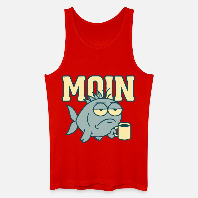 Moin Müder Hai mit Kaffee - Männer Bio Tank Top - Rot