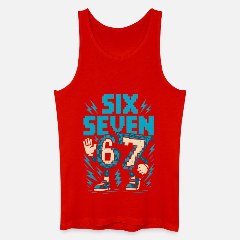 67 Pixel Blitz Retro - Männer Bio Tank Top - Rot