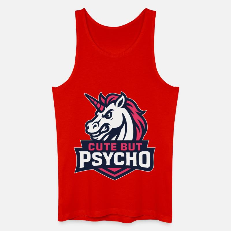Freches Einhorn mit Spruch - Männer Bio Tank Top - Rot