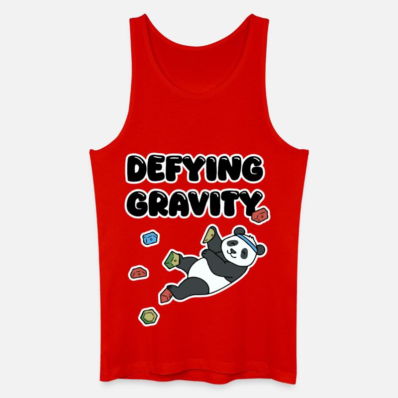 Chill Panda Climbing | Defying Gravity Bouldering - Männer Bio Tank Top - Rot