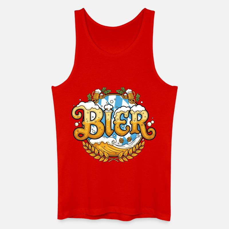 Bier Saufen Trinken - Männer Bio Tank Top - Rot