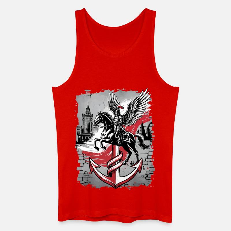 Hussar Warszawa PW Gadekunst-Tee - Økologisk tanktop til mænd - rød