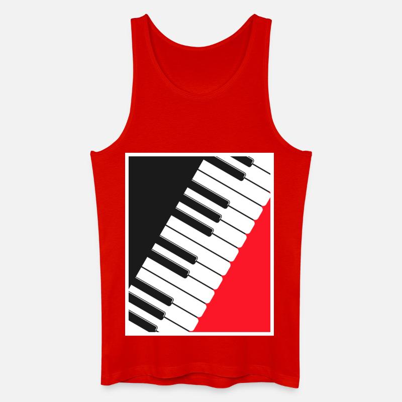 Klavier-Keyboard-Posterkunst - Männer Bio Tank Top - Rot