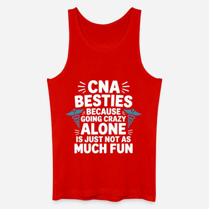 CNA Besties Pflegefreundschaft Spruch - Männer Bio Tank Top - Rot