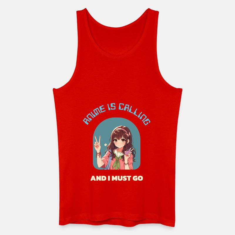Anime Ruft: Und Ich Muss Gehen - Männer Bio Tank Top - Rot