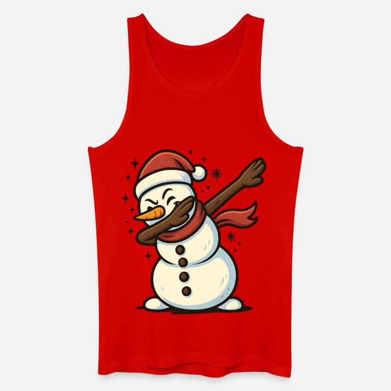 Dabbing Schneemann - Männer Bio Tank Top - Rot