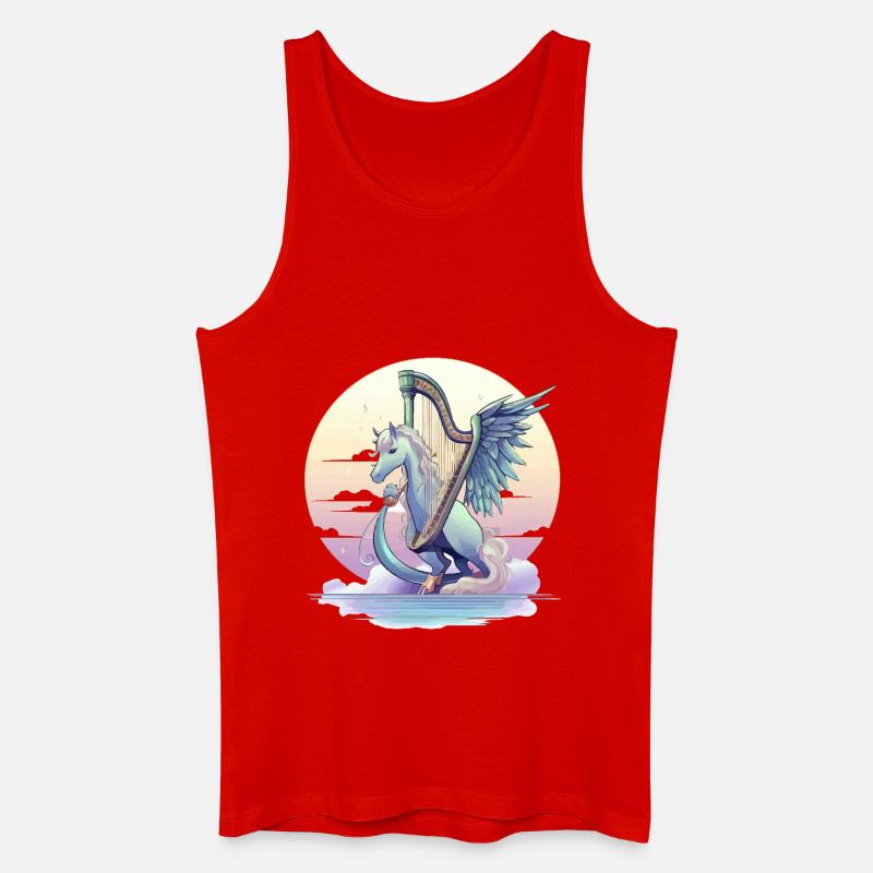 Pegasus mit Harfe am Abend - Männer Bio Tank Top - Rot