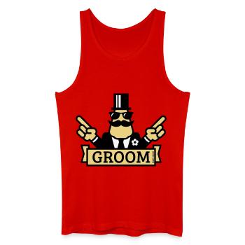 Pointing Groom (Stag Night / Bachelor Party / 3C) - Men’s Organic Tank Top - red - Front