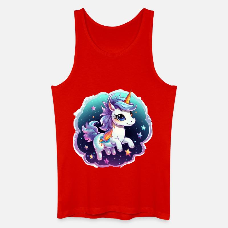 Kosmisches Einhorn mit Schal - Männer Bio Tank Top - Rot