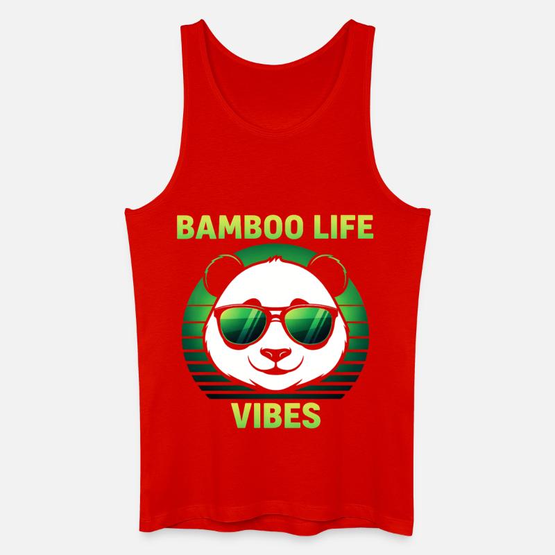 Cooler Panda Bamboo Life Vibes - Männer Bio Tank Top - Rot