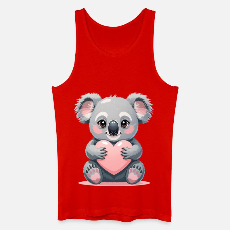 Kuschelkoala mit Herz - Männer Bio Tank Top - Rot