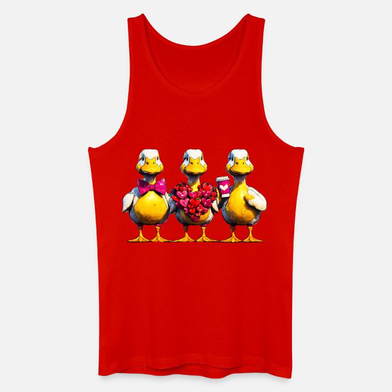 Herzducks Trio: Liebe in Gelb - Männer Bio Tank Top - Rot