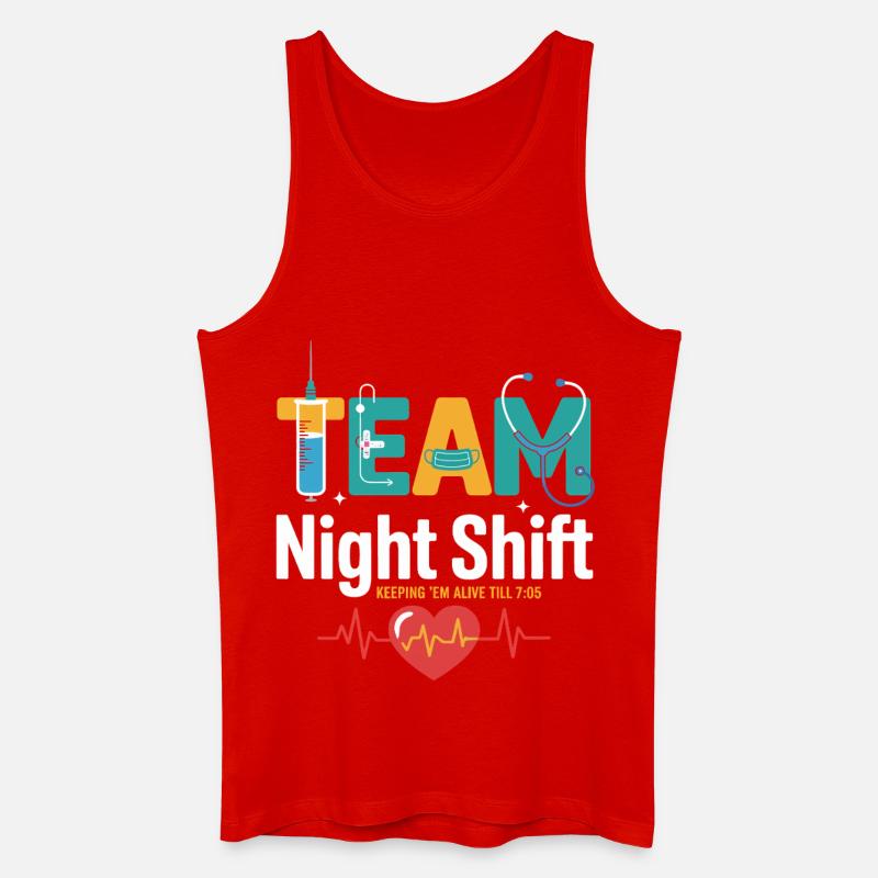 Team Night Shift Med Crew - Männer Bio Tank Top - Rot