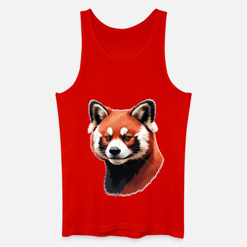 Roter Panda Kopf – Digitale Malerei - Männer Bio Tank Top - Rot