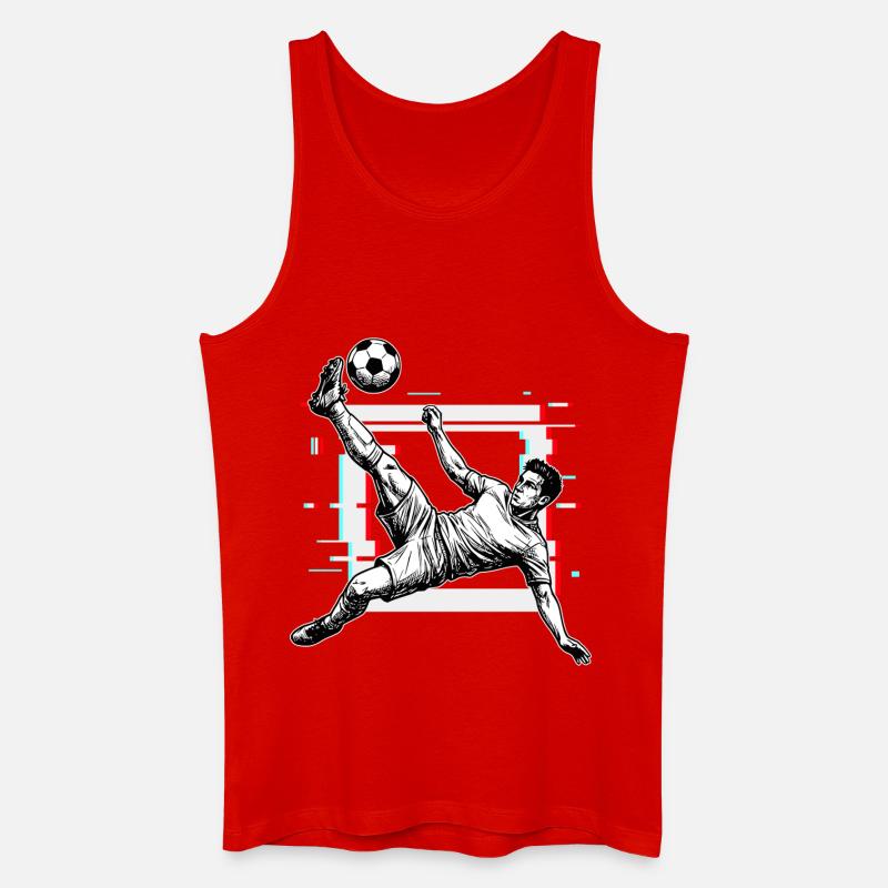 Fussball Schuss Fallrueckzieher Seitfallzieher - Männer Bio Tank Top - Rot