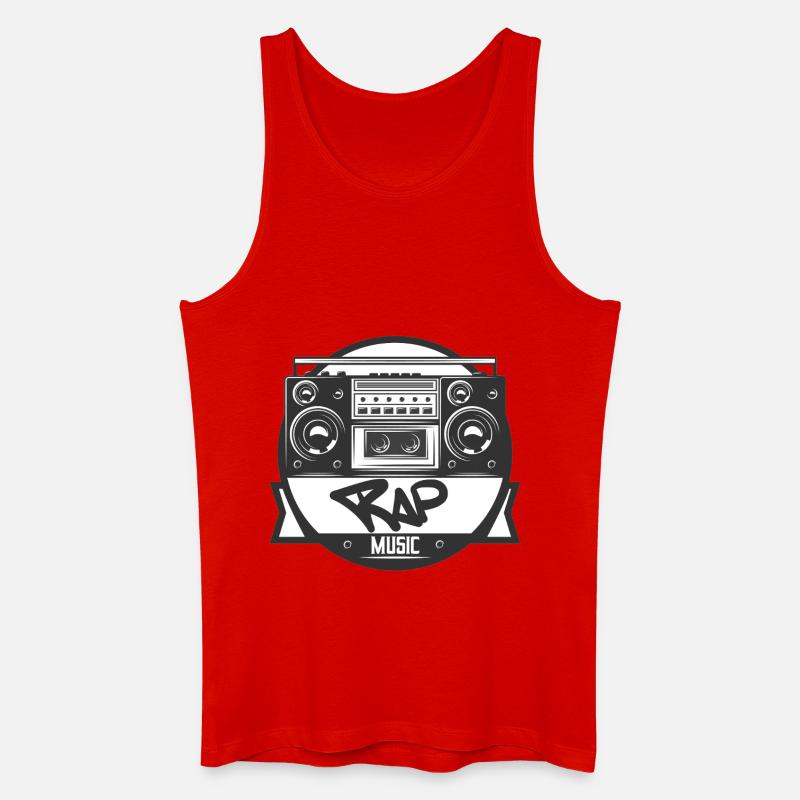 Musikbox Rap Logo Ghettoblaster - Männer Bio Tank Top - Rot