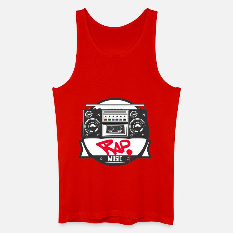 Musikbox Rap Logo Ghettoblaster Graffiti - Männer Bio Tank Top - Rot