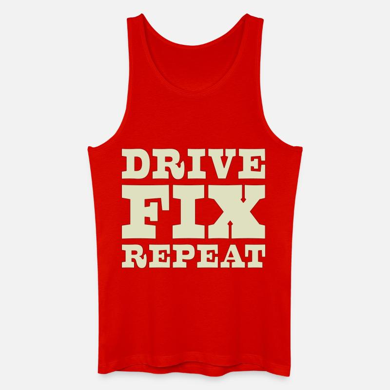 45b_solid_Drive_Fix_Repeat - Männer Bio Tank Top - Rot