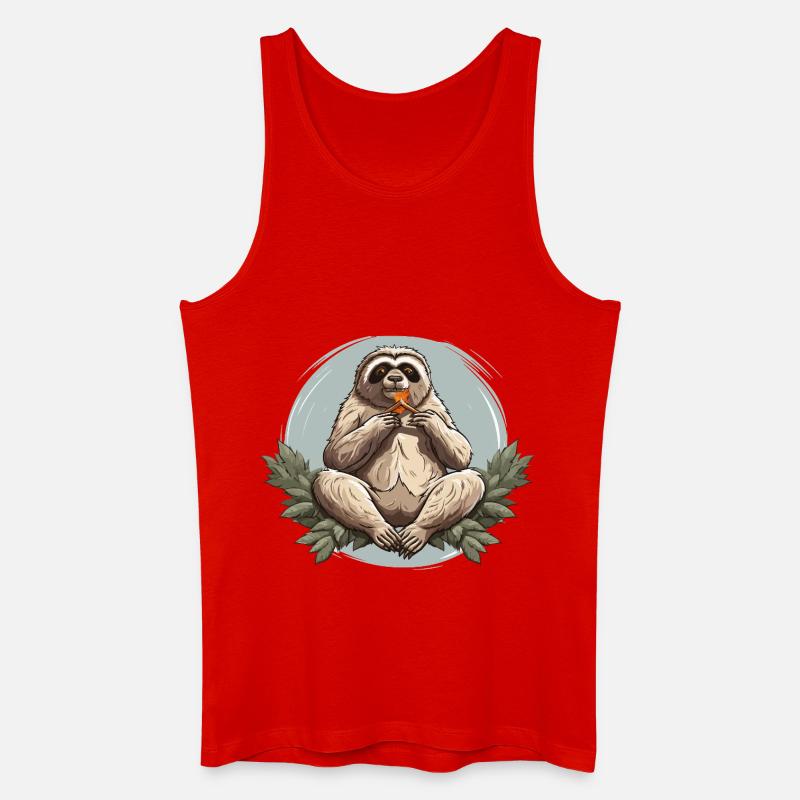 Faultier Snack Zen - Männer Bio Tank Top - Rot