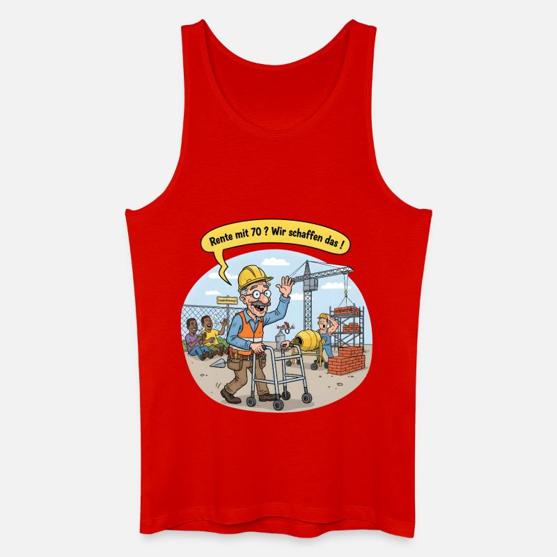 Rente mit 70 ? - Männer Bio Tank Top - Rot