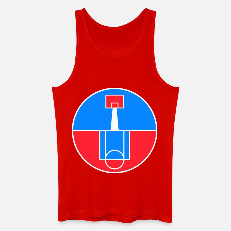 Rundes Basketballfeld-Abzeichen - Männer Bio Tank Top - Rot