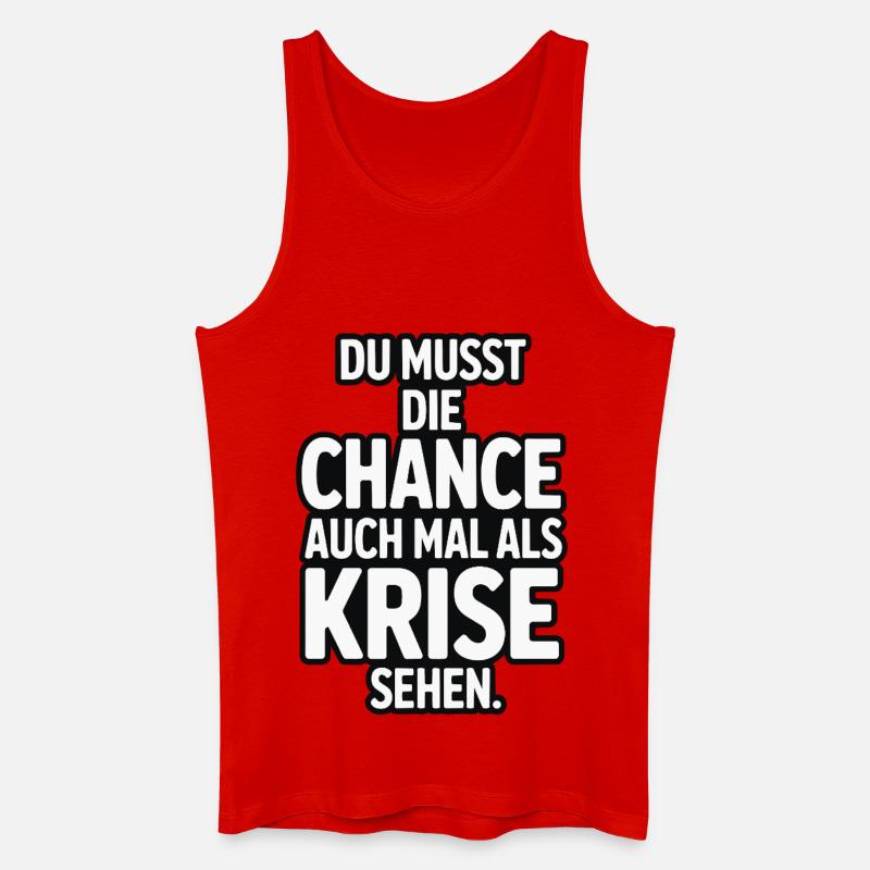 Chance als Krise Spruch Design - Männer Bio Tank Top - Rot