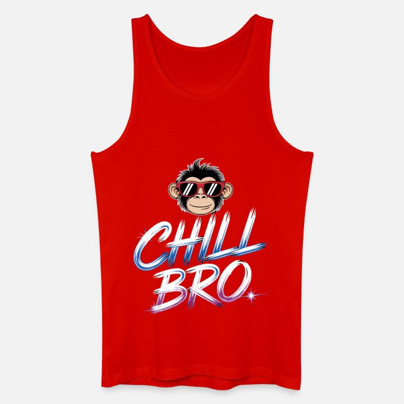 Chill Bro Monkey - Männer Bio Tank Top - Rot