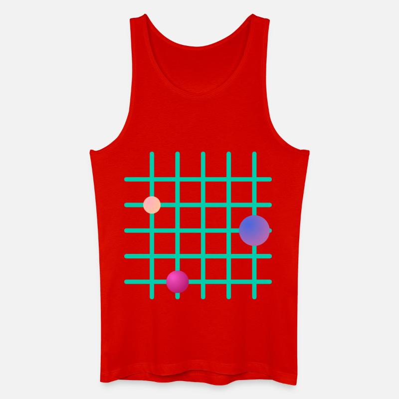 Geometrisches Grid mit Farb-Sphären - Männer Bio Tank Top - Rot