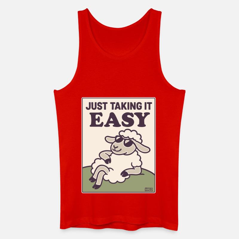 Entspanntes Schaf Einfach Gemütlich - Männer Bio Tank Top - Rot