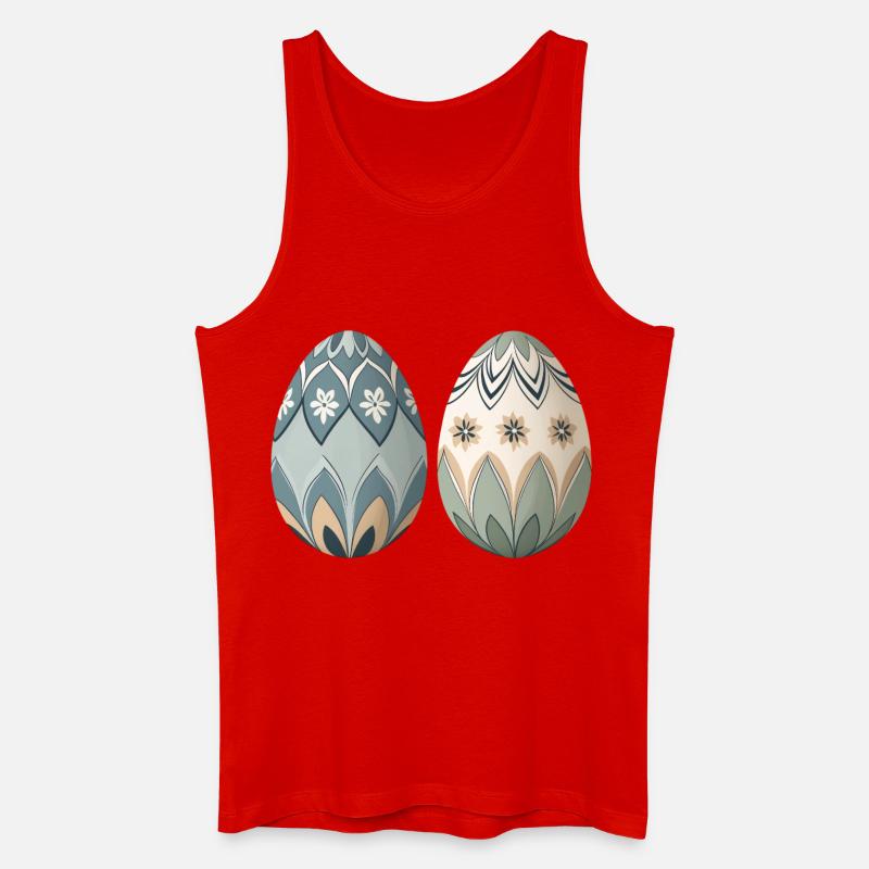 Pastell Floral Ornament Eier - Männer Bio Tank Top - Rot