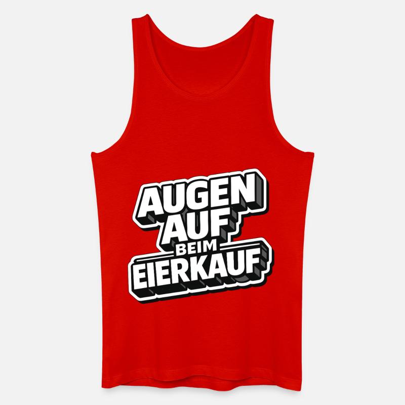 Augen auf beim Eierkauf - Männer Bio Tank Top - Rot