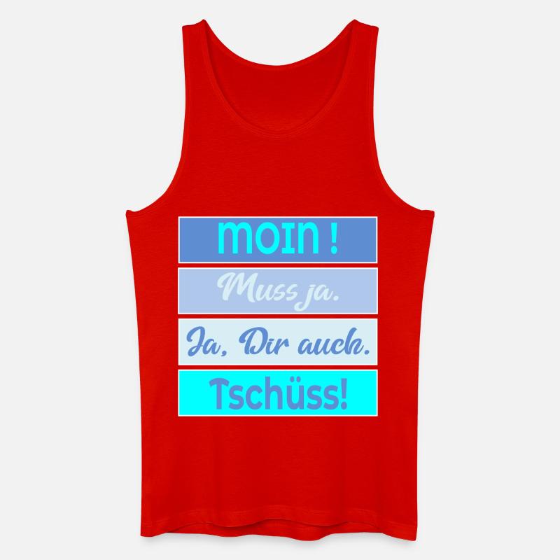 Plauderei Moin Tschüss - Männer Bio Tank Top - Rot