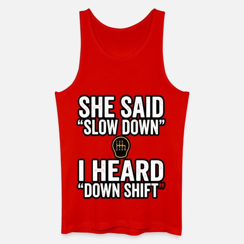Down Shift Spruch Handschaltung - Männer Bio Tank Top - Rot