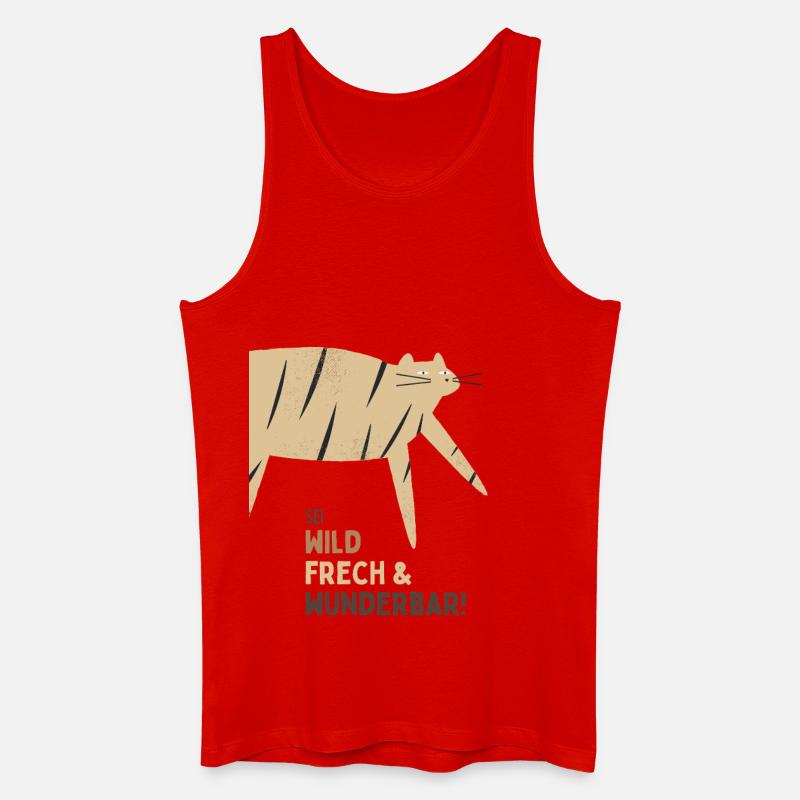 Sei wild French & Wunderbar Katze - Männer Bio Tank Top - Rot