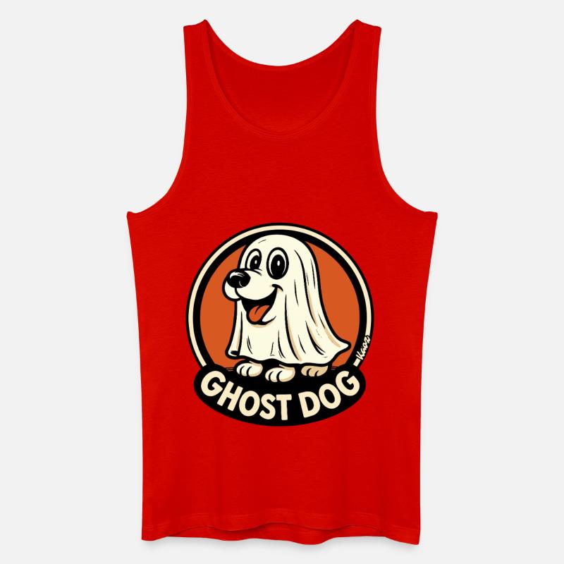 Ghost Dog Cartoon Circle Logo - Männer Bio Tank Top - Rot