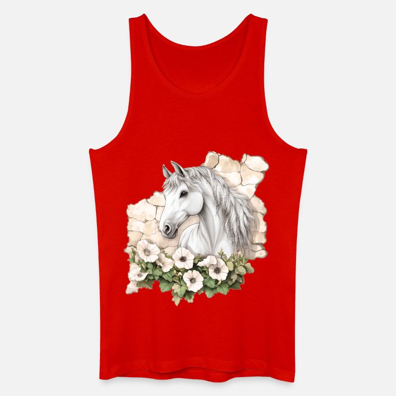 Pferd - Männer Bio Tank Top - Rot