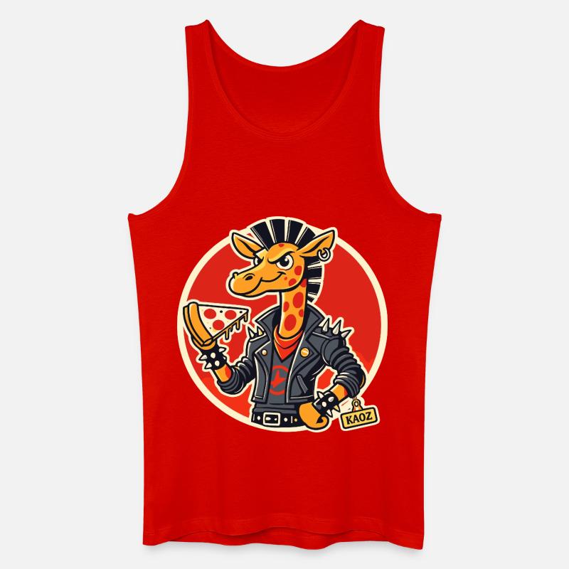 Giraffe-Punk-Pizzareiter - Männer Bio Tank Top - Rot