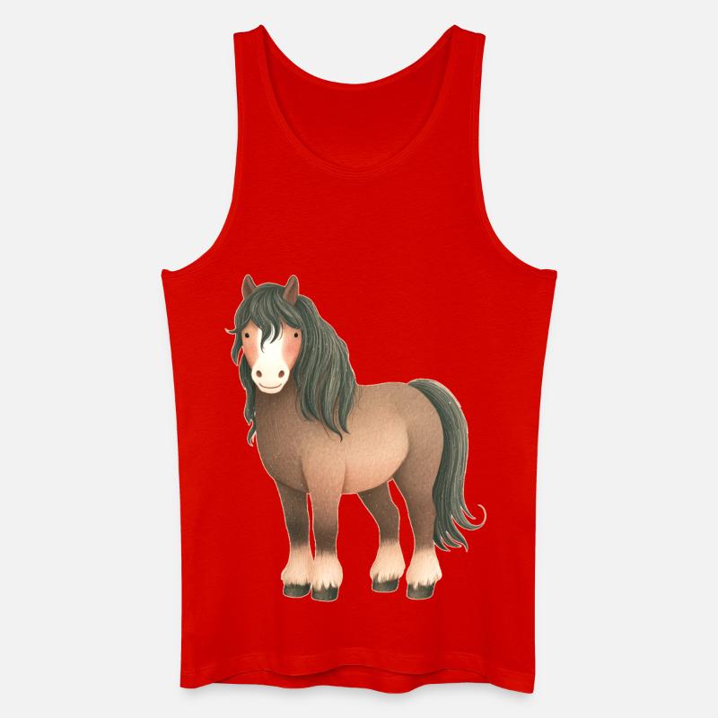 Pferd - Männer Bio Tank Top - Rot