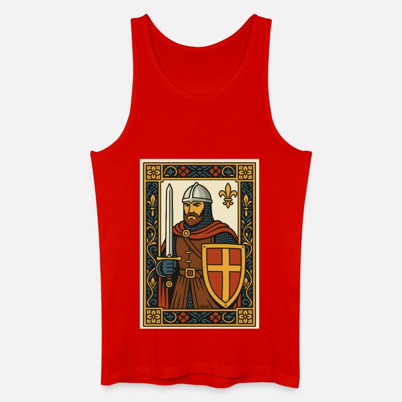 Mittelalterliches Ritterplättchen-Emblem - Männer Bio Tank Top - Rot