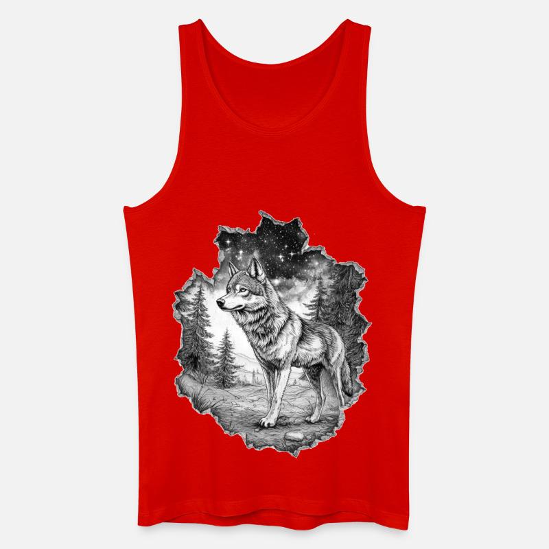 Wolf - Männer Bio Tank Top - Rot