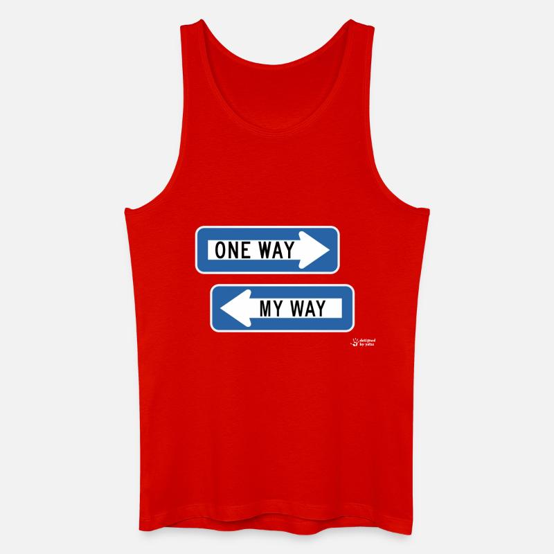 Einweg- vs. Meinweg-Zeichenduo - Männer Bio Tank Top - Rot