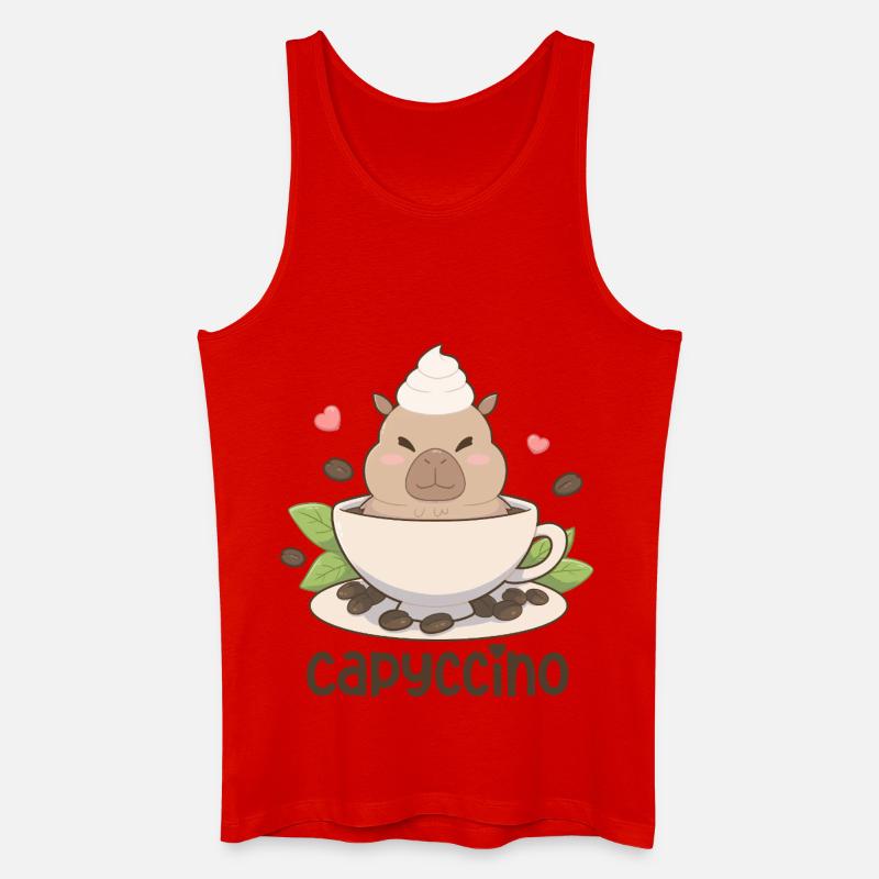 Capyccino Capybara Kaffee Motiv - Männer Bio Tank Top - Rot