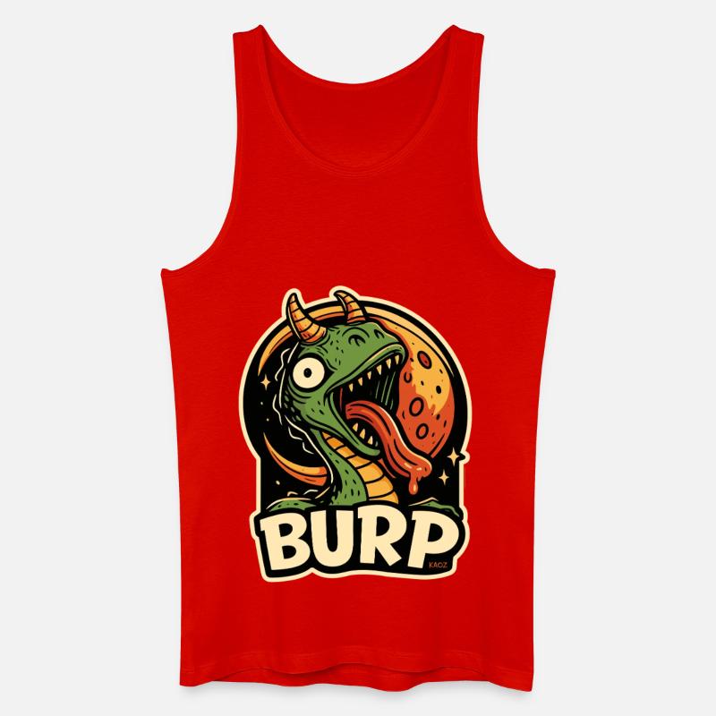 Burp Dragon Moon Tee - Männer Bio Tank Top - Rot