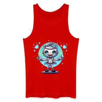 Small space robot in a suit - Men’s Organic Tank Top - red - Front