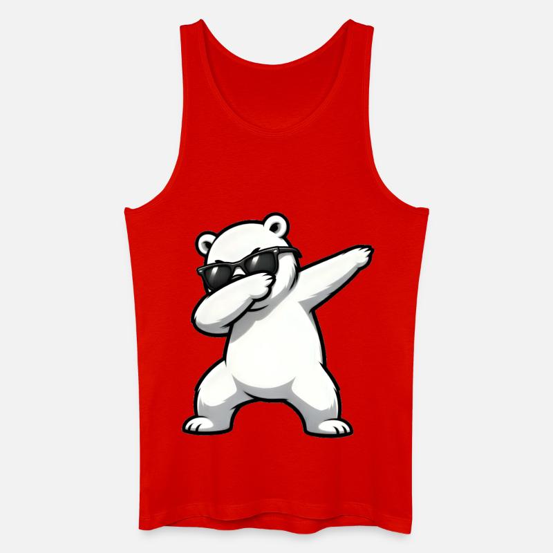 Dabbing Eisbär - Männer Bio Tank Top - Rot