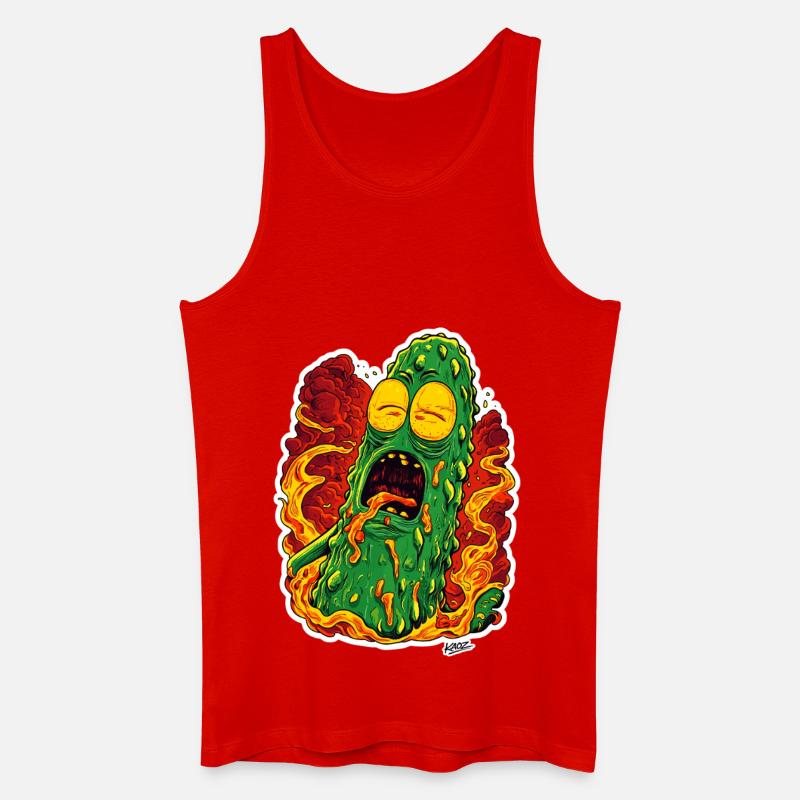 Feuriges Meltdown-Gurkenmonster - Männer Bio Tank Top - Rot