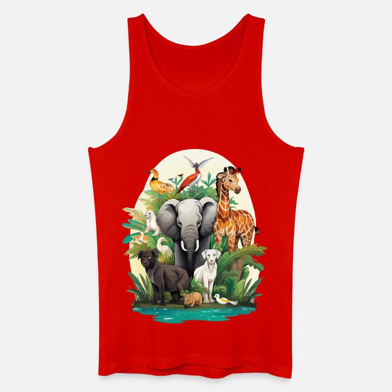Tierwelt Dschungeltraum - Männer Bio Tank Top - Rot