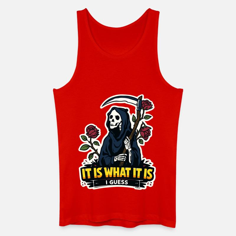 Sensenmann mit Rosen-Meme - Männer Bio Tank Top - Rot